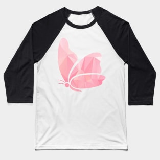 Pink Butterfly Baseball T-Shirt